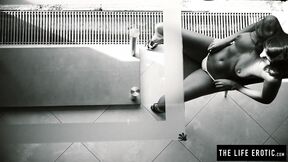 ”Melena A smears oil all over her body & plays with her cherry”