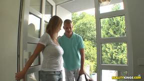 Reality Kings - Hot Blonde Katerina Seduces Her Boyfriend David, Gets Smashed &amp; Finishes with a Cum Swallow