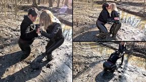Alina helps her girlfriend Rosy, who is stuck in the mud