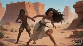 Ebony Queen's Water-soaked Desert Climax: Horny, Sexy Ebony Chick!