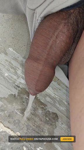 Indian Big Black Cock Boy Pissing on Rooftop
