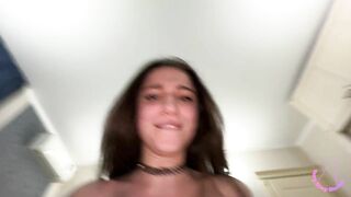 CUM DUMPSTER TEEN RIDES HIS DICK OFF