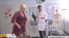 Blonde Patient Gets Her Pussy Fucked by a Old Doctor and Pussy Pleased by His Nurse