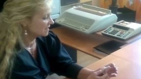 French Cum Eating Slut Got to Please Two Cocks in Office