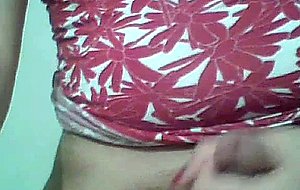 Amateur blonde flashes her tits on cam
