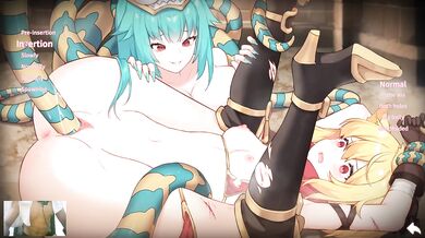 Nympho catgirl stuffed by lez snakeslut in wild arena creampie carnival