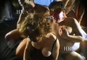 Masked orgy in a 90s swingers club - Exhibitions of horny women!