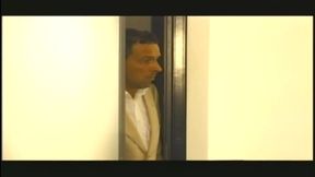 Lucky geeks like to fuck t-girl in fishnets in the middle of the office