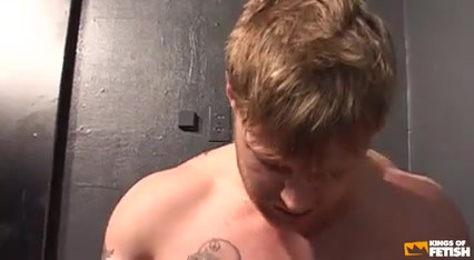 Tattooed dude with pierced nipples bangs a twink in gay threesome