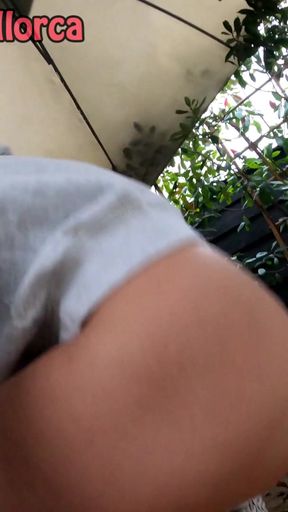 Delicious bubble butt Italian gets big dick in the terrace