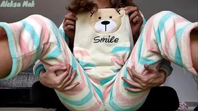 stepbrother like petting my small tits and wet pussy in pajama ( squirt compilation bonus )