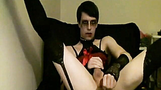 Ashley Valentine: Amateur Goth Twunk Self-Blowing & Rump Have fun