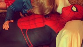 Dirty Granny Sizzles Spiderman in Sizzling Super-Sexy Sexploit