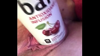 Juice bottle in juicy pussy