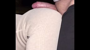 Ass job: Dry humping and cum on her yoga pants