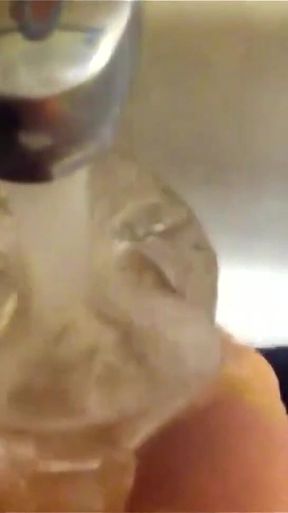 Close-up POV on Glans Penis While Jerking off Edging with Fleshlight Quickshot Vantage Until Cumming, Moaning, Washing