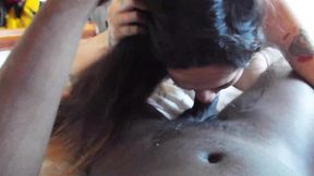 black amy pagando boquete pro namorado ate encher a boquinha de leite