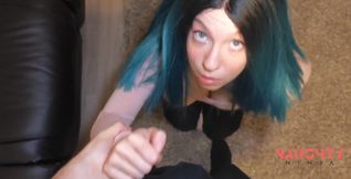 Blue-haired stepsister asks to teach her self-defense but turns it into fuck