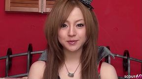 Multiple Clit Play Orgasm with Toy for cute Japanese Teen before Blowjob