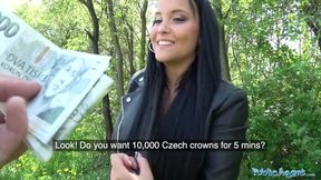 Sticky facial for busty hot Czech teen under railway bridge