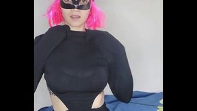Savor my desire with my kitty mask and big tits