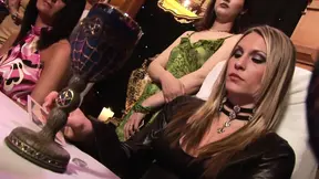 Slutty babes and horny guys explore their dark desires during a seance