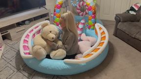 Teddy and pool crushed and destroyed