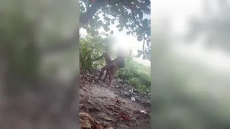 BrunoM gets bareback fucked by a hiker on the trail