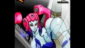 Pink-Haired Cyborg Seduces Partner in Steamy Hentai Tryst