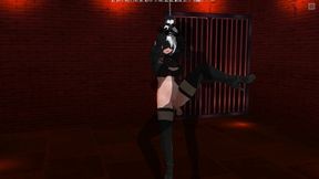 3D HENTAI 2B tied up and takes creampie