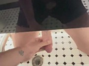 toilet bathroom  understall jerk off and cum .. X : itsthe_zaddy