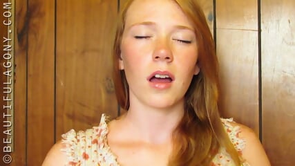 Beautiful Ginger Orgasms from Playing with her Pussy