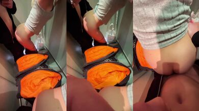 Blonde couple gets nasty in the changing room quickie