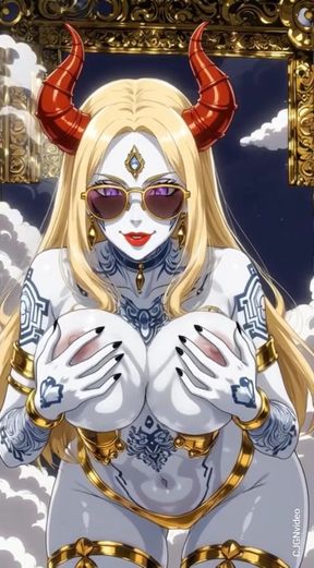 118. My White Demon in a Cloud Sexy Pose (ai Animation)