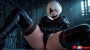 2b gets drilled in every hole by a big black dick [ai]