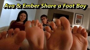 Ava and Ember Share a Foot Boy