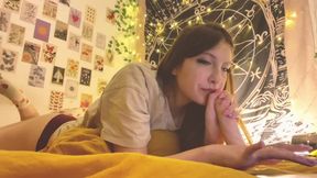 POV Teens Blowjob Lesson Before Step Brother's Birthday