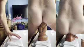 taking massive dildo chance xl un-flared plus other from mr hankey
