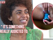 Ersties - Luna's Brazilian hairy pussy in hot closeup