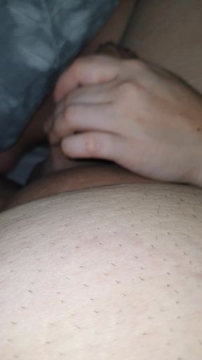 Step mom saw step son shaved down and handjob his dick in bed