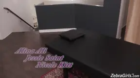 Three gorgeous ebony ladies make love hornyly