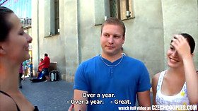 CZECH COUPLES - Young Couple Takes Money for Public Foursome