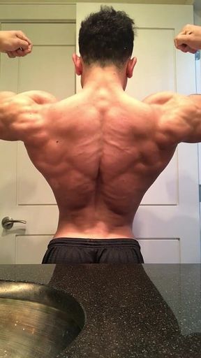 Jacked Bodybuilder Benji Bastian Flexing His Huge, Shredded, Muscles