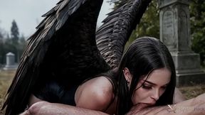 i had sex with a dark angel in the cemetery...or maybe she was a goth girl? my cock doesn’t care!! [ai]