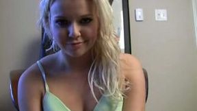 Juicy and playful blonde girl on webcam is chatting with me