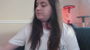 Smoking in a white t shirt