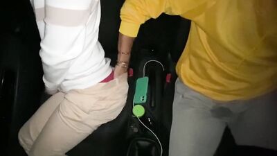 Cruising Uber Fucks a College Student Bareback in the Car and Cums Inside His Ass Outdoor