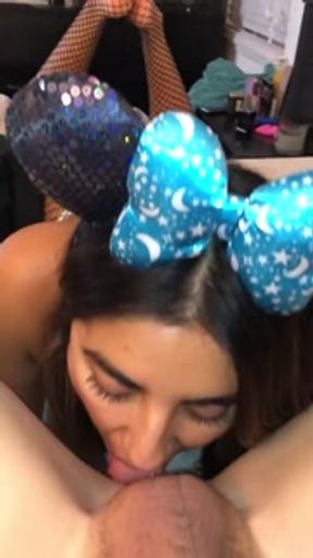 Disney Latina Slut wearing Minnie Ears licks my ass