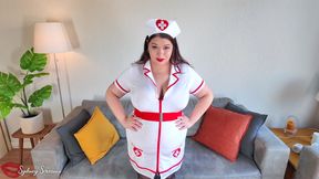 Cock Teasing Nurse Makes You Shrink - Plump Nurse Sydney Screams Teases You After Reading That You Have Rare Horny Shrinking Disorder
