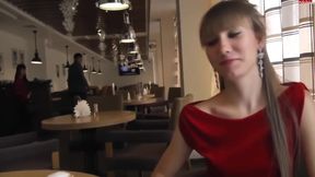 Blond Girl Doing A Nylon Footjob In Public Place (cum On Nylon)